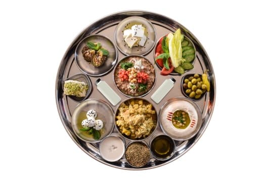 A Levantine breakfast spread at Feras Restaurant