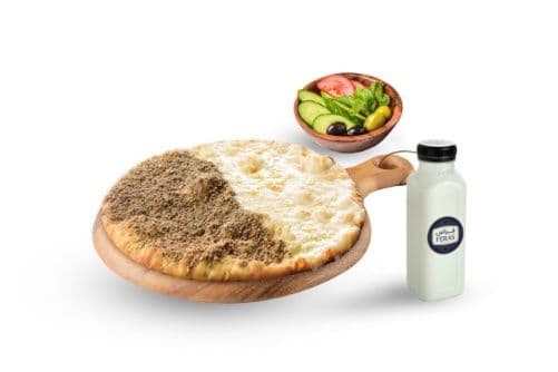 مكس زعتر وجبنة + لبن عيران